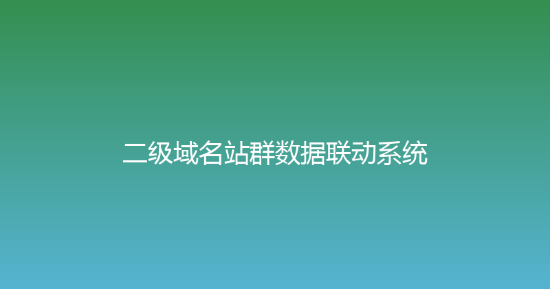 二级域名站群数据联动系统 封面图