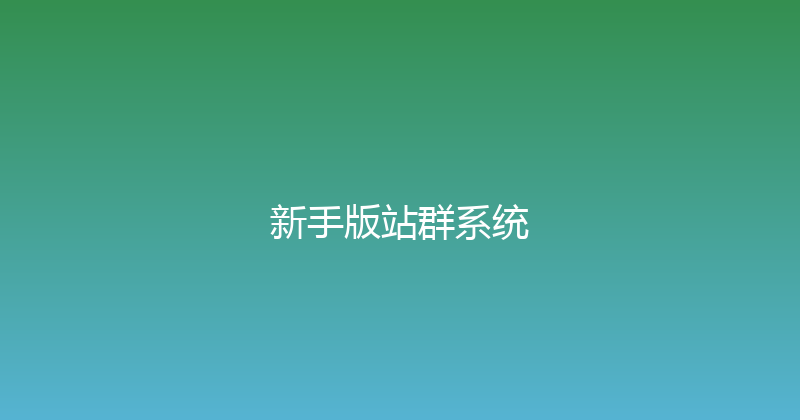 新手版站群系统 封面图