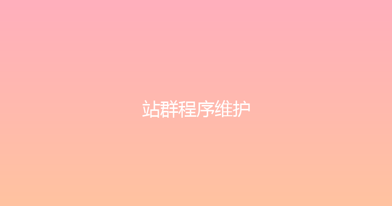站群程序维护 封面图